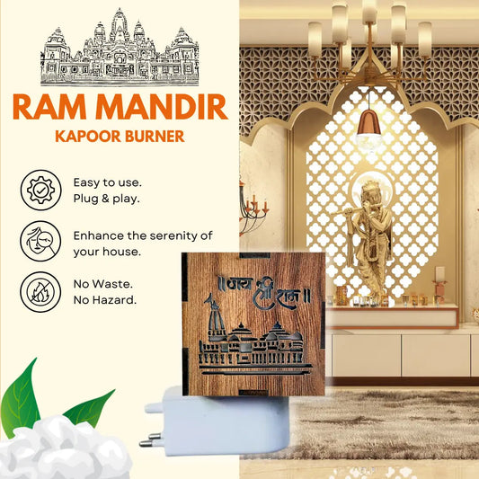 3-in-1 Ayodhya Ram Mandir Aroma Burner & Night Lamp (Kapoor Dani)