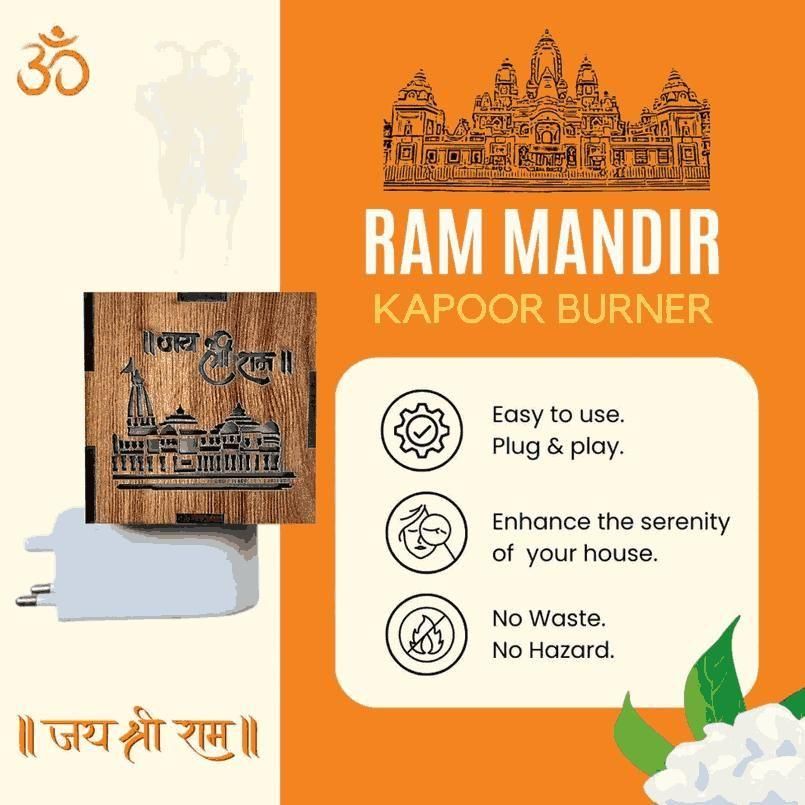 3-in-1 Ayodhya Ram Mandir Aroma Burner & Night Lamp (Kapoor Dani)