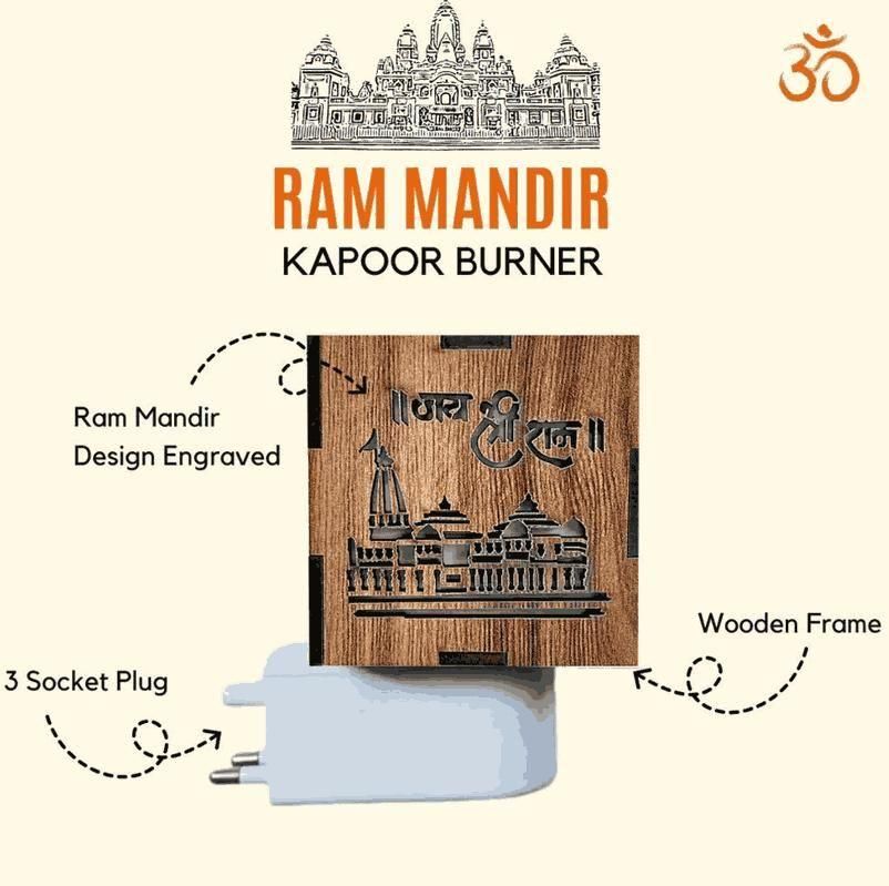 3-in-1 Ayodhya Ram Mandir Aroma Burner & Night Lamp (Kapoor Dani)