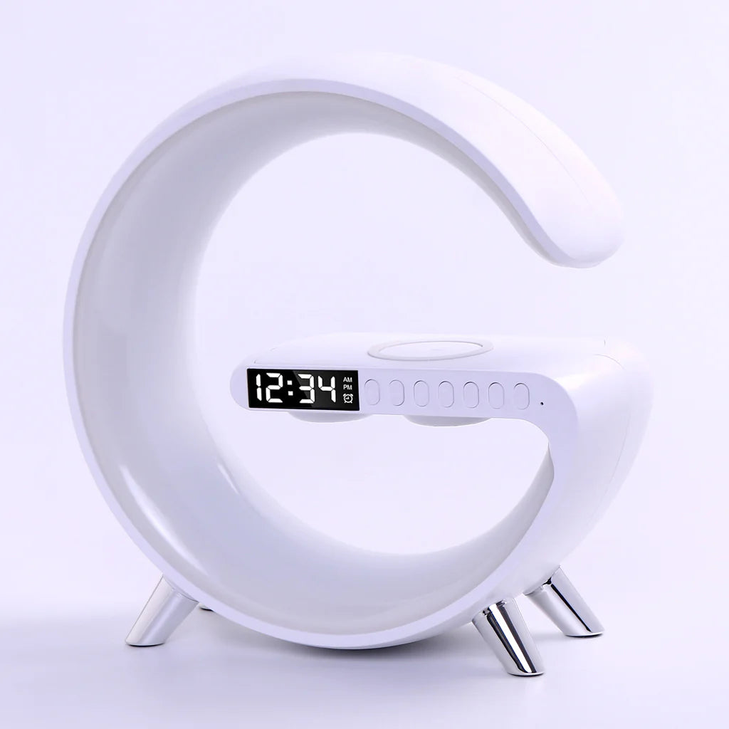 ✨ G Lamp with Wireless Charger ⚡ | Bluetooth Speaker 🎵 | Digital Clock ⏰ – 3-in-1 Smart Gadget